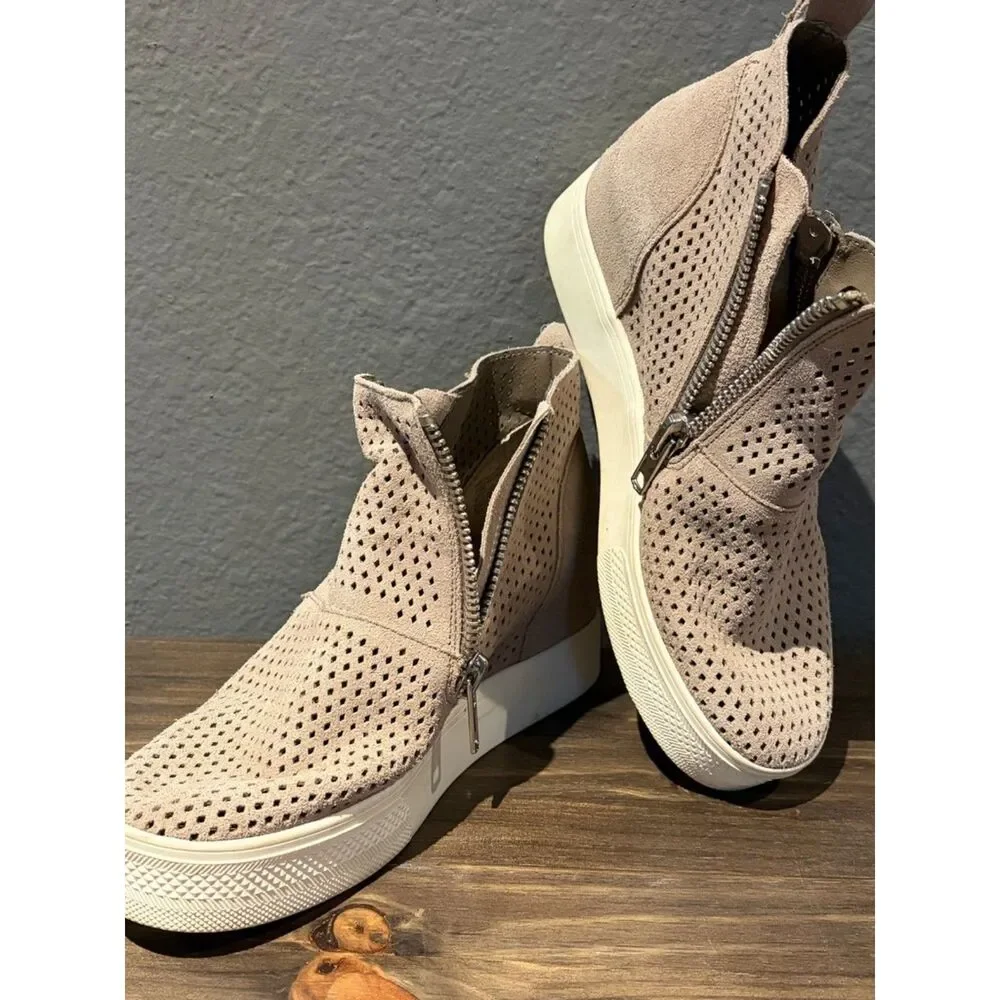Steve Madden WEDGIE-P Perforated Wedge Sneakers 7.5